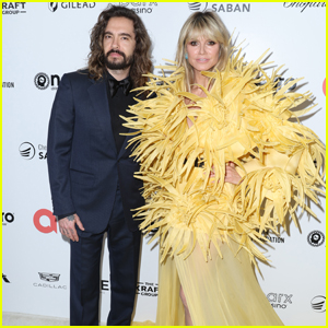 Heidi Klum Wears Feathered Frock to Elton John's Oscars Party 2023 with Husband Tom Kaulitz