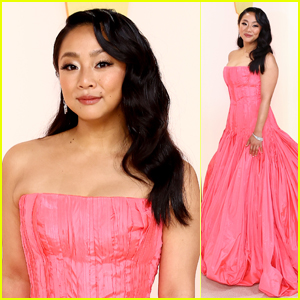 Nominee Stephanie Hsu Stuns in Pink on Oscars 2023 Red Carpet