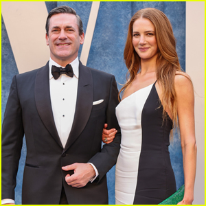 Jon Hamm & Fiancee Anna Osceola Make Red Crpet Debut as Engaged Couple at Vanity Fair Oscars Party 2023