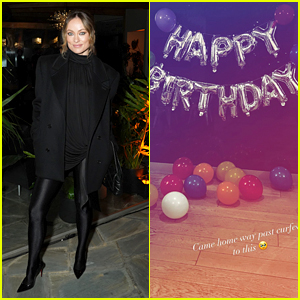 Olivia Wilde Arrived Home from Saint Laurent Event to a Birthday Surprise From Her Kids!