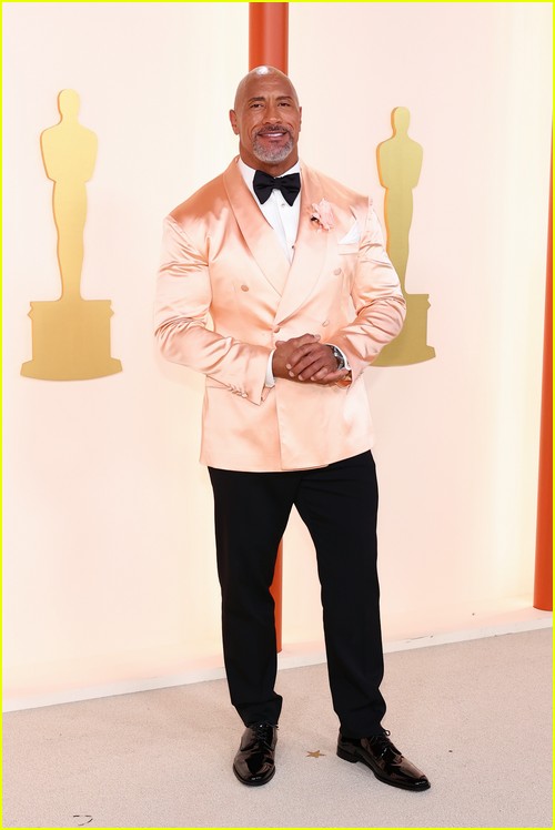 Dwayne Johnson on the Oscars 2023 red carpet