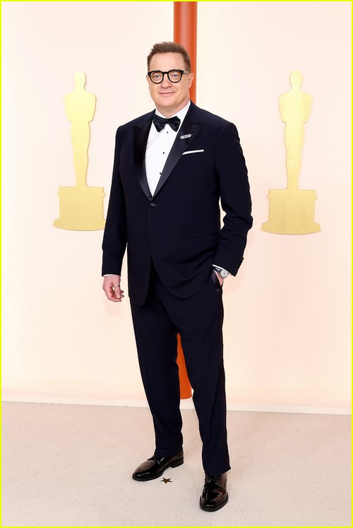 The Whale’s Brendan Fraser on the Oscars 2023 red carpet