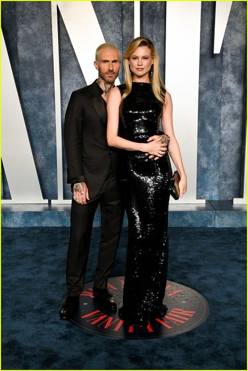 Adam Levine and Behati Prinsloo at the Vanity Fair Oscar Party 2023