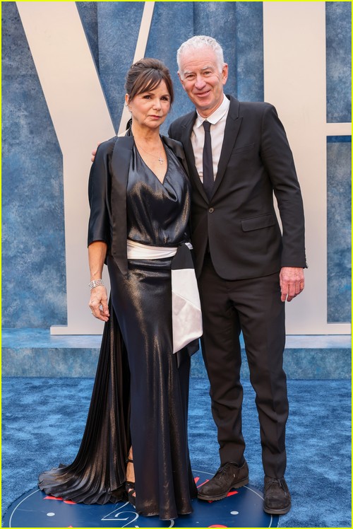 John McEnroe and Patty Smyth at the Vanity Fair Oscar Party 2023