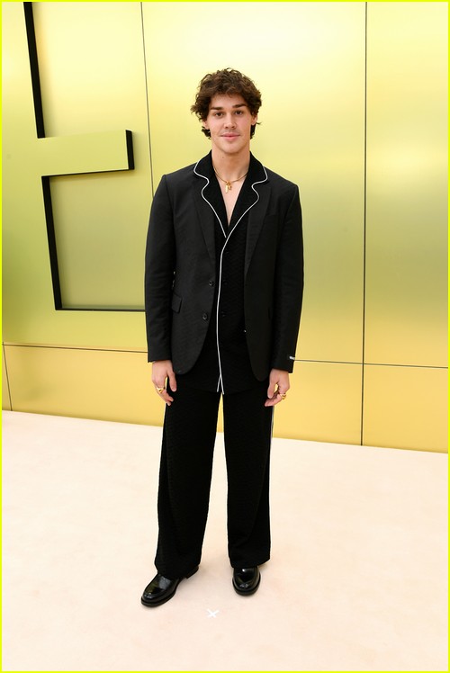 Noah Beck at the Versace fashion show in Los Angeles