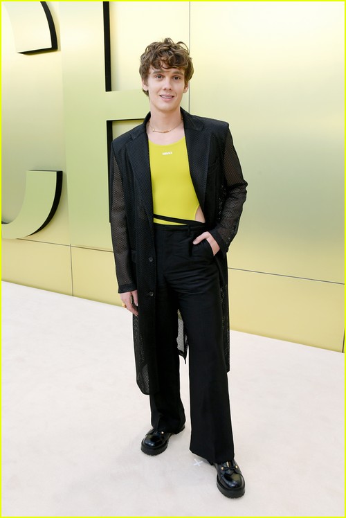 Hunter Doohan at the Versace fashion show in Los Angeles