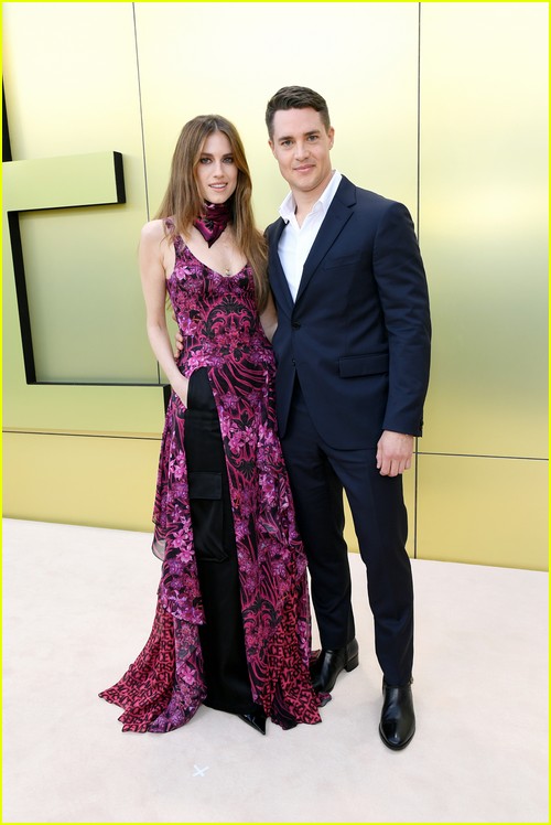 Allison Williams and Alexander Dreymon at the Versace fashion show in Los Angeles