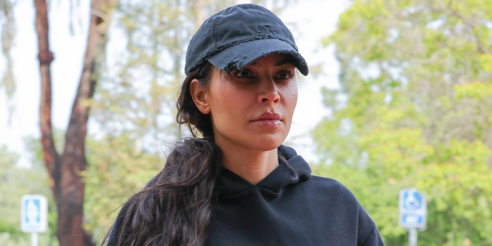 Kim Kardashian Rocks Red, Black & White Leather Pants To A Basketball Game | Just Jared: Celebrity News and Gossip | Entertainment