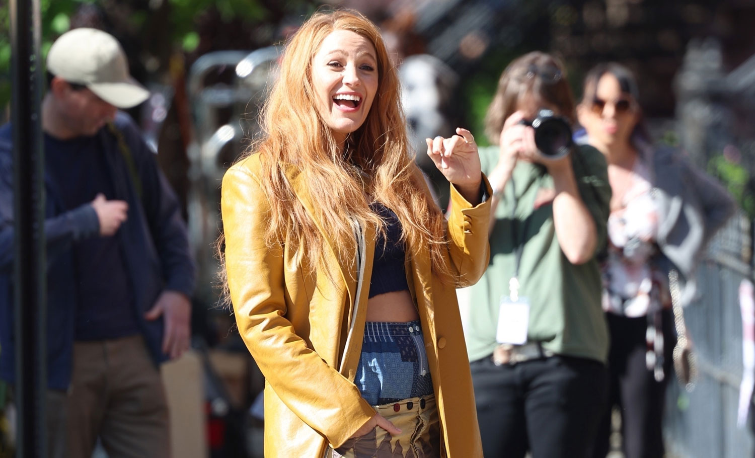 Blake Lively Wears Pants Over Her Pants in New Photos from ‘It Ends With Us’ Movie Set