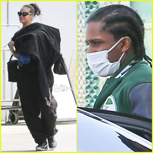 Rihanna & A$AP Rocky Catch a Flight In Los Angeles