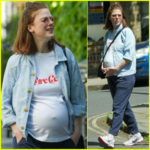 Rose Leslie Cradles Baby Bump During Walk Around London