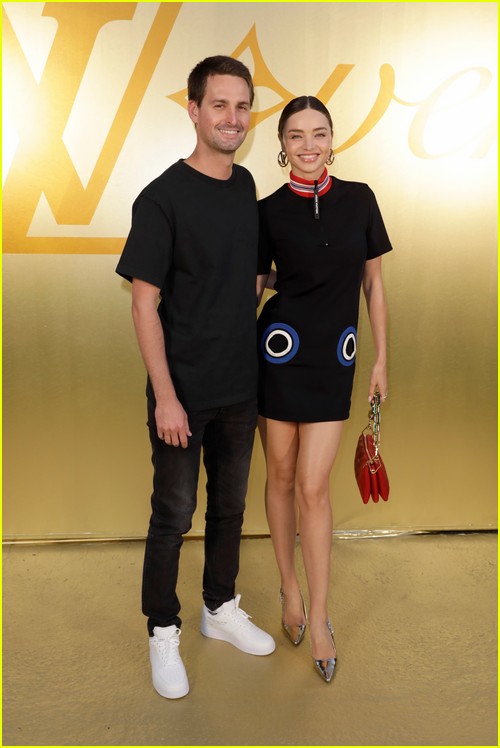 Miranda Kerr and Evan Spiegel at the Louis Vuitton show