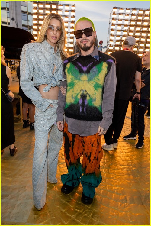 J Balvin and Valentina Ferrer at the Louis Vuitton show