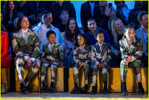 Pharrell's family at the Louis Vuitton show