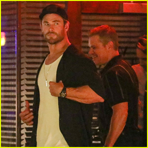 Chris Hemsworth & Matt Damon Meet Up for Dinner in Santa Monica
