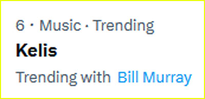 Bill Murray and Kelis trending topic