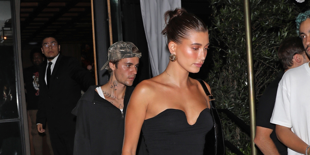 Justin & Hailey Bieber Enjoy a Night Out With Friends in West Hollywood
