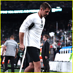 Here's Why Aaron Rodgers Is On Crutches at Jets vs Chiefs Game