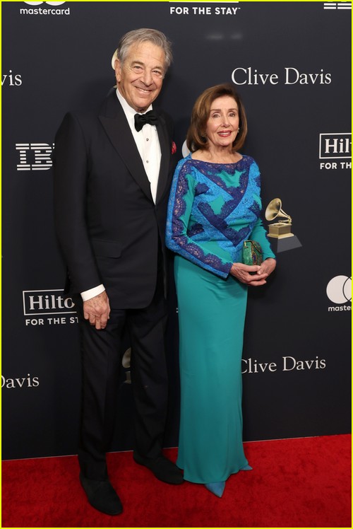 Nancy Pelosi and husband Paul at the Clive Davis Party