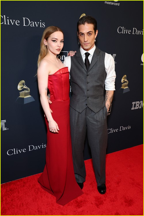 Dove Cameron and Damiano David at the Clive Davis Party