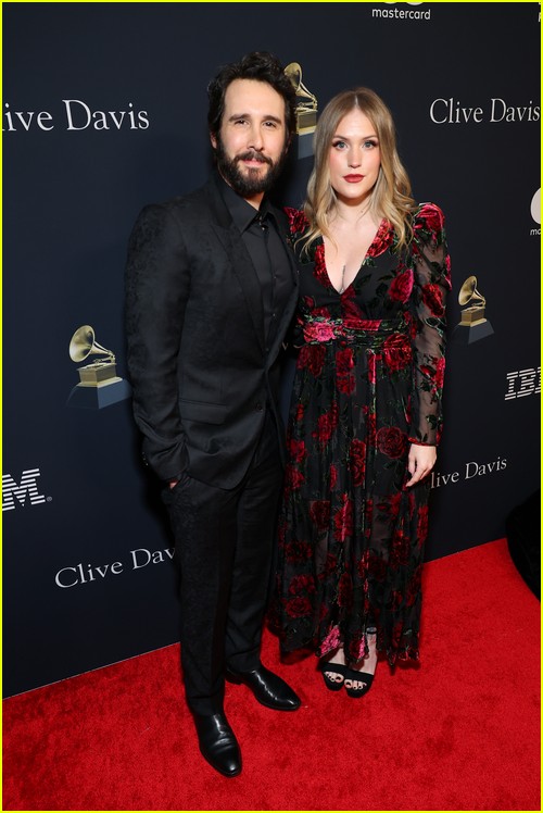 Josh Groban and girlfriend Natalie McQueen at the Clive Davis Party