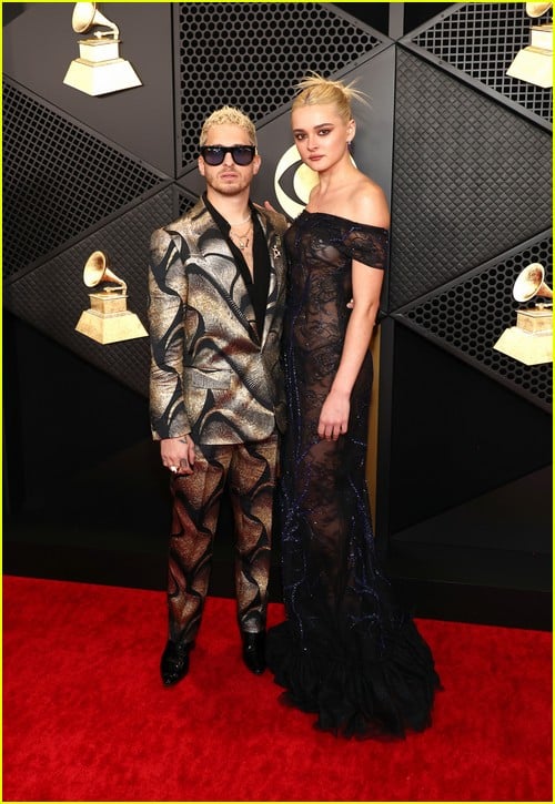 Andrew Watt and Charlotte Lawrence at the Grammys