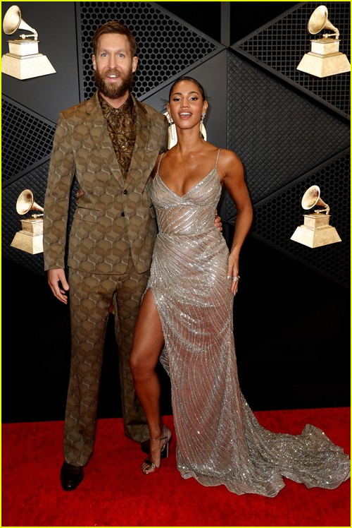 Calvin Harris and wife Vick Hope at the Grammys