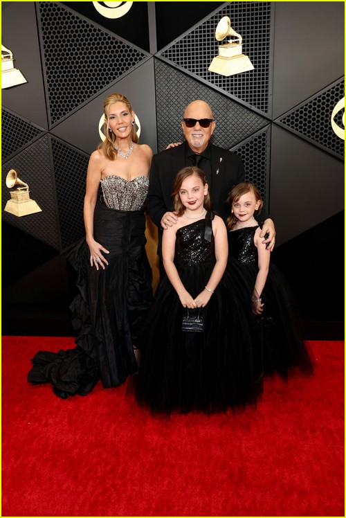 Billy Joel, wife Alexis Roderick, and daughters Della and Remy at the Grammys