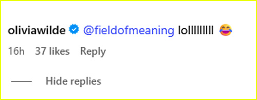 Commento di Olivia Wilde