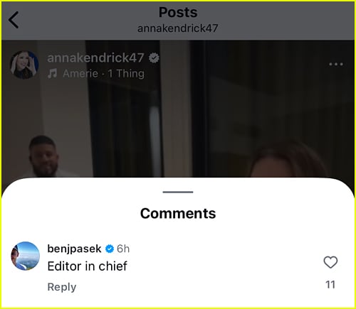 Benj Pasek comment on Anna Kendrick post