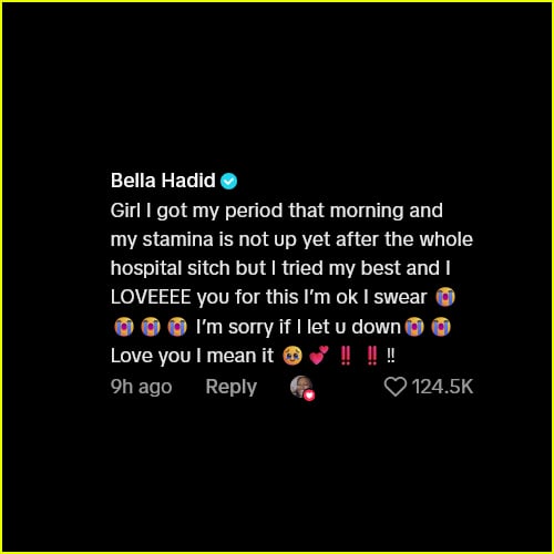 Bella HAdid TikTok Comment