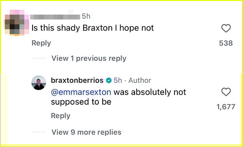 Braxton Berrios comment
