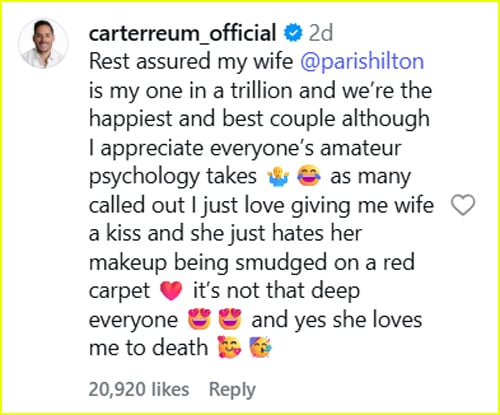 Carter Reum comment