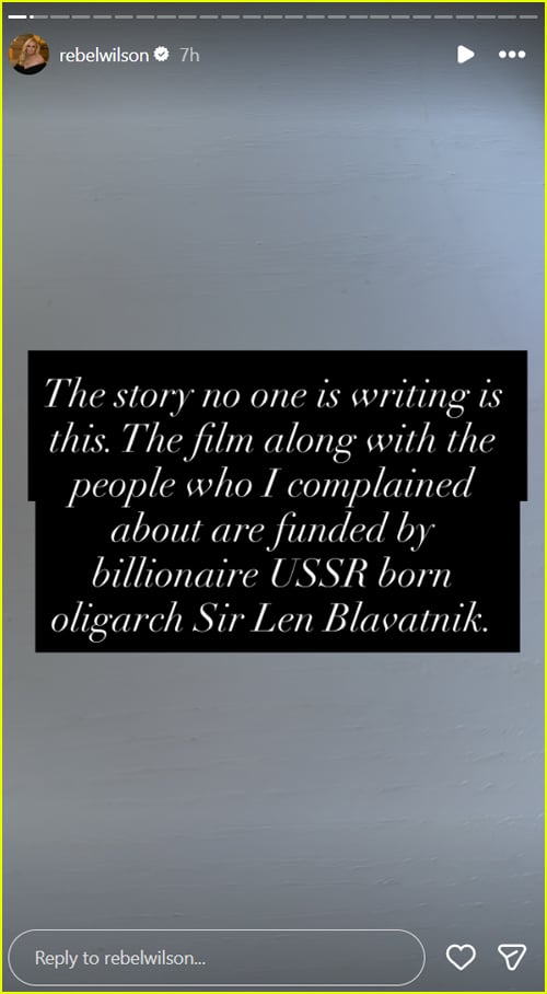 Histórias do Instagram de Rebel Wilson