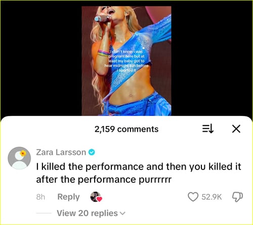 Zara Larsson comment