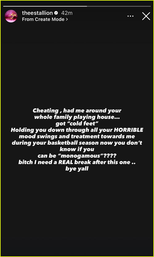 Megan Thee Stallion Instagram Story